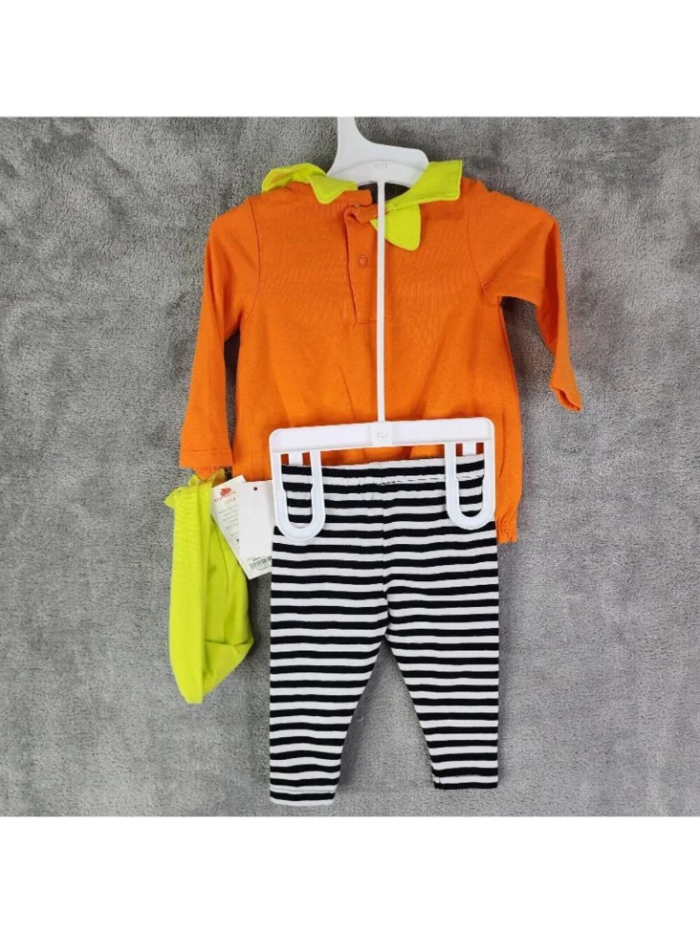 Baby Girls Pumpkin Bodysuit & Leggings Outfit Set Halloween Headband Size NB